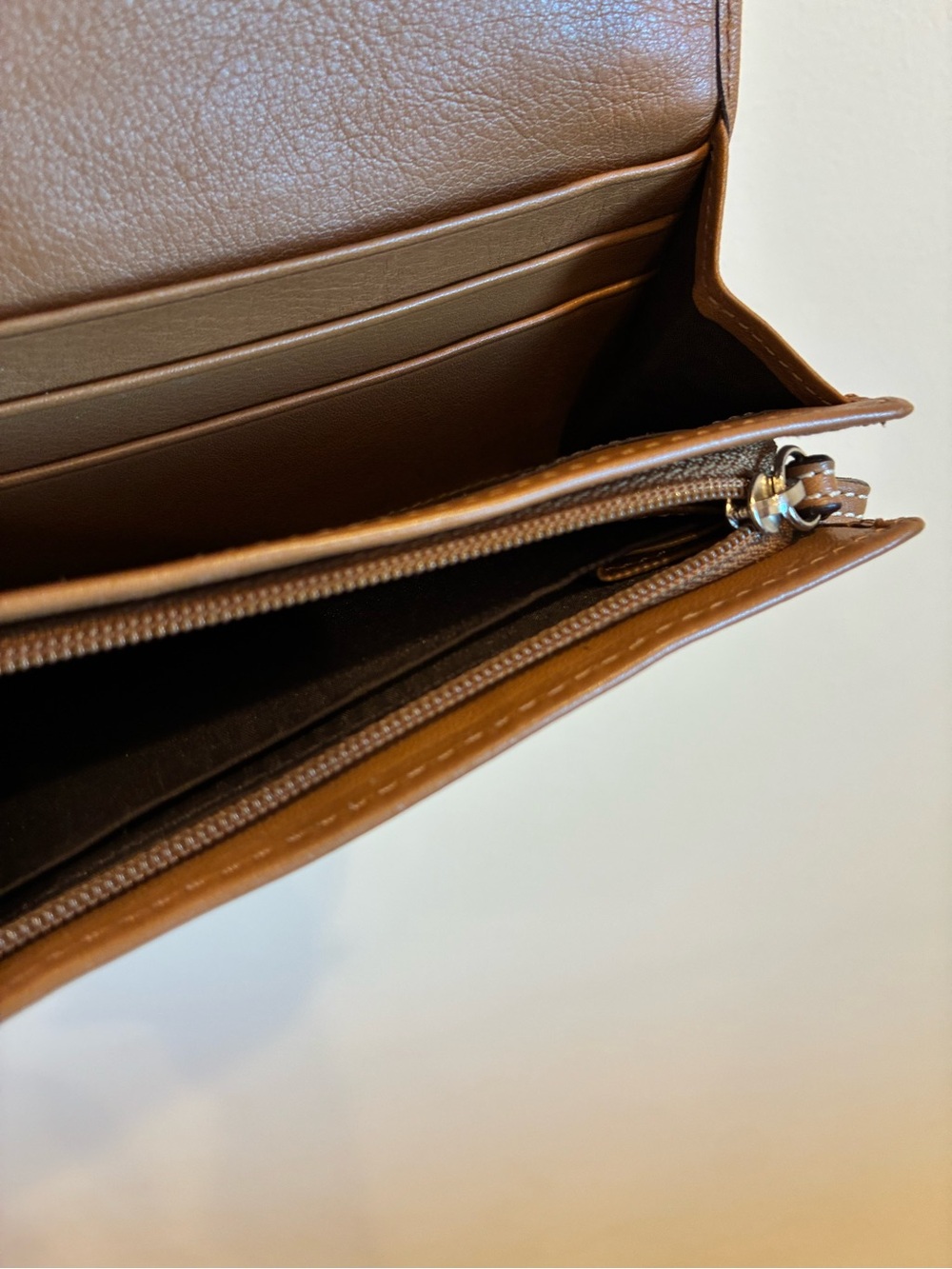 Coach Brown/Tan Leather Buckle Wallet Clutch Y2K Vintage Soho - Picture 8 of 12